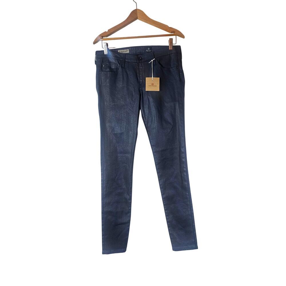 AG Adriano Goldschmied Absolute Legging Skinny Jeans Coated Dark Blue NWT 30R